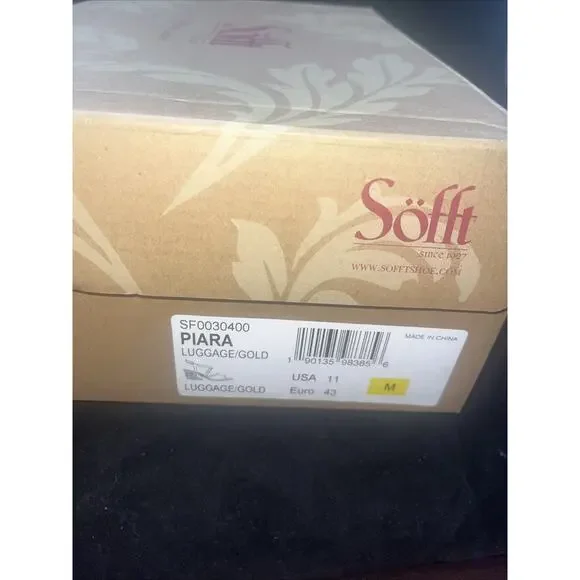 Sofft Shoes Womens 11M Piara Sandals Tan Leather Slingback Strappy Heels Luggage - Picture 9 of 9